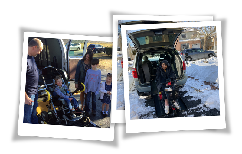 MagicMobility Vans recipients next to their donated vehicles.